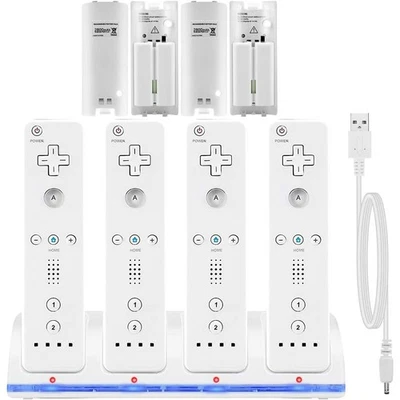 Ladegerät für Wii Fernbedienung,Ladestation für Wii Remote Docking Station &Akku - Bild 1 von 4