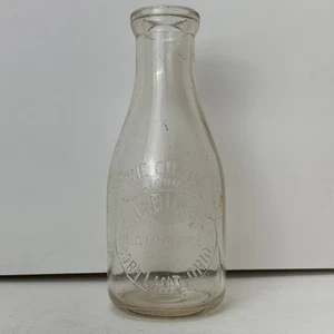 Quart Embossed Milk Bottle Dairy O. L. Biggin CORTLAND OHIO OH - Picture 1 of 17
