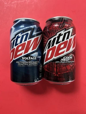 Mountain Dew VOLTAGE & CODE RED Old Design Full Unopened 12oz Cans - Image 1 of 3