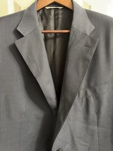 Canali Navy Blue Sport Coat Jacket Men's Italy 100% Wool Size 48L Two Button - Picture 1 of 19
