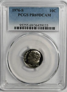 1976 S 10c Roosevelt Proof Dime Ten Cents PCGS PR69 DCAM - Picture 1 of 2