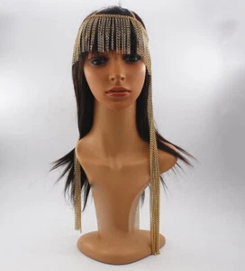 Damen Metall lange Quaste Kopfkette Haarschmuck Party Kostüm Halskette Zubehör - Bild 1 von 23