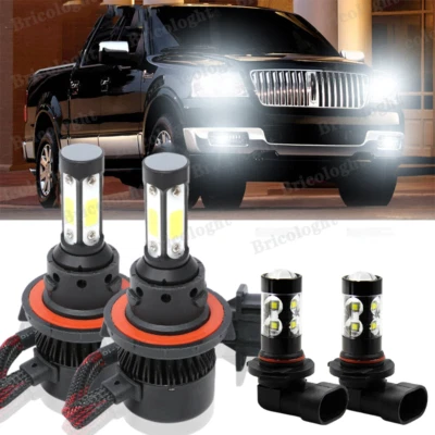 For Lincoln Mark LT 2006 2007 2008 LED Headlight High/Low + Fog Light 4x Bulb X7 - Image 1 of 4