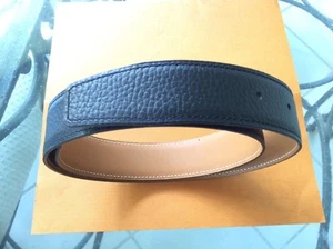 HERMES Constance Belt NO Buckle Black/Tan size 65 Authentic made in France VG - Picture 1 of 5
