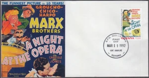GUYANA Sc# 2545.1 FDC STAMP FEATURES MGM MOVIE POSTER - A NIGHT at the OPERA - Picture 1 of 1