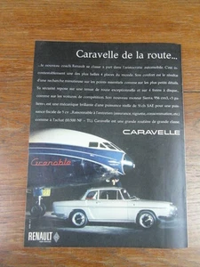PUBLICITE PRESSE ANCIENNE VINTAGE ADVERT / RENAULT CARAVELLE 1962 - Picture 1 of 1