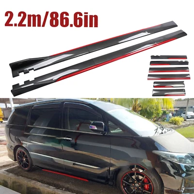 Carbon Fiber Look 86.6" Side Skirt Extension Spoiler Splitter For Honda Odyssey Foto 1 de 4
