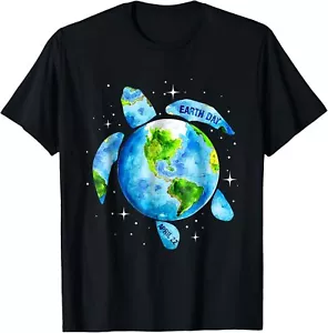 Earth Day 2024 Restore Earth Sea Turtle Art Save the Planet T-Shirt Hoodie - Picture 1 of 12