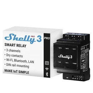 Shelly Pro 3 | Relé Interruptor inteligente con contactos secos | 3 canales -48A - Bild 1 von 1