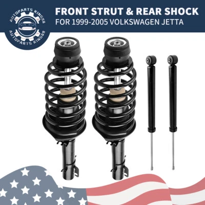 4Pcs Front + Rear Shocks Struts For 1999- 2005 Volkswagen Jetta 1998-2006 Beetle - Image 1 of 4