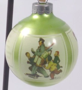 Hallmark 1986 Norman Rockwell Escenas de Navidad Recuerdo Adorno Vidrio QX2763 - Imagen 1 de 4