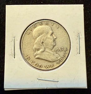1957-D Franklin Half Dollar - 90% Silver - Denver Mint - Picture 1 of 2