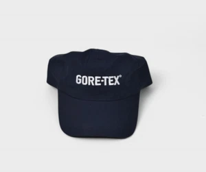 Gortex Hat Spell Out Logo Navy Snap Back Waterproof Cap Vintage Made in USA - Picture 1 of 6