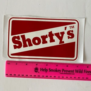 Shorty's Skateboards OG LOGO 7""x4"" großer Skateboard Aufkleber rot/weiß Neu aus altem Lagerbestand Neu - Bild 1 von 5