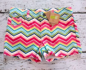 CRAZY 8 Niñas Arco Iris Zig Zag Chevron Multicolor Denim Shorts 10 NUEVOS NUEVOS CON ETIQUETAS - Imagen 1 de 2