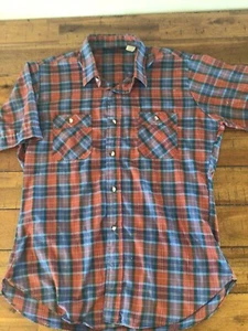 Vintage 80s Levis Button Shirt USA Made Red Blue Plaid Mens Regular Fit XL - Bild 1 von 4