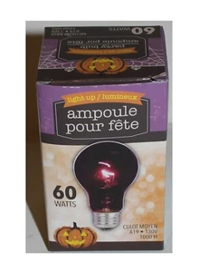 Black light Bulb, indoor only, 130 Volts, 60 Watts, A19, Medium Base 1000 H - Picture 1 of 1