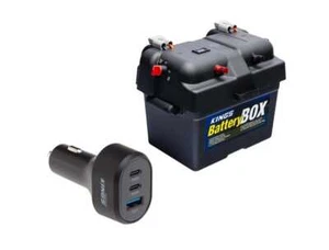 Kings Compact Battery Box + 85W USB Car Charger Fast Charge | 12V & 24V - Picture 1 of 11