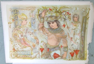 Large Antique Edna Hibel "Aida" Limited Edition Lithograph Pencil Signed Titled - Picture 1 of 8