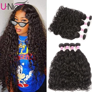 UNice Hair Peruvian Natural Wave Bundles Human Hair Extensions Virgin Hair Weave - Picture 1 of 12