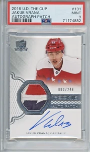 2016/17 UD THE CUP Jakub Vrana AUTOGRAPH AUTO PATCH ROOKIE RC RED WINGS PSA 9 - Picture 1 of 1