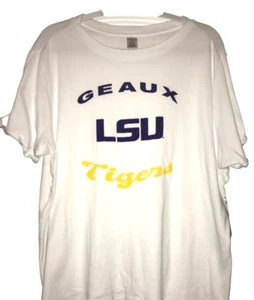 LSU TIGERS NEW WOMENS XL T-SHIRT GEAUX LSU TIGERS SLEEP LOUNGE SOFT COTT WAS $23 - Picture 1 of 11