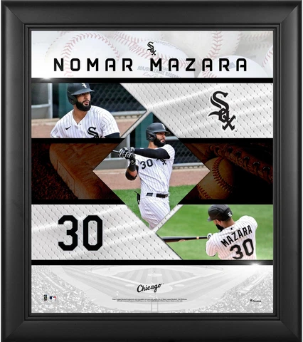 Nomar Mazara ChicagoSox Framed 15x17 Stitched Stars Collage Cover