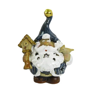 NAVIDAD Arcilla Cerámica Gnomo Pixie Papá Noel 6" Luz de Té Candelabro Votivo - Imagen 1 de 14