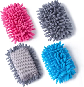 4 Pieces Microfiber Shag Whiteboard Eraser Shag Washable Dry Eraser Board Eraser - Picture 1 of 7
