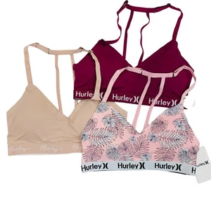 HURLEY 3 PACK BONDED FINISHES LIGHTY PADDED BRA NWT - Picture 1 of 12