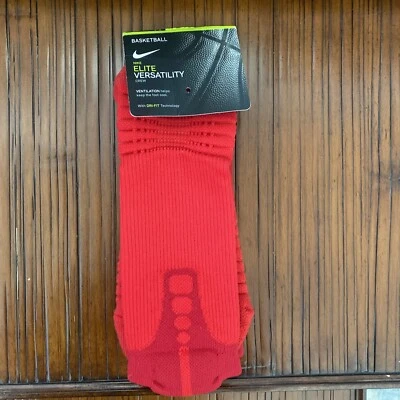 Nike Elite Versatility Crew Red Basketball Sock SX5369 657 Sz XL Support RARE 1 - Image 1 of 4