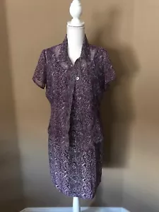 Women’s Hillard & Hanson Dress and Top 2 Piece Purple Color Size 10 - Picture 1 of 7