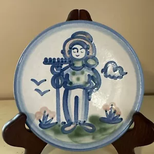 Vintage M.A. Hadley Pottery Country Blue Farmer 6” Salad Dessert Plate Signed - Picture 1 of 3