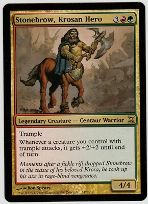 Magic the Gathering x1 Stonebrow, Krosan Hero Time Spiral Rare R/G Creature NM - Image 1 of 2