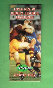 #D385. 1994 FOOTY TAB RUGBY LEAGUE SEASON SCHEDULE - Picture 1 of 1