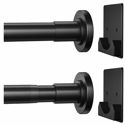 Matte Black Adjustable Shower Curtain Rod 32-80" - Image 1 of 4