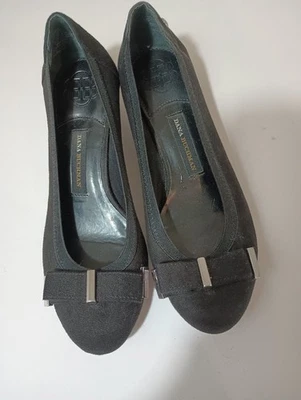 Dana Buchman Darcy черная замша на танкетке каблуки бант акцент размер 7 - Изображение 1 из 4