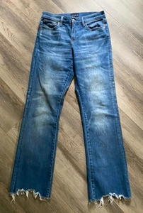 Lucky Brand Easy Rider Boot Raw Hem Selvedge Womens Sz 8/29 Stretch Jeans - Picture 1 of 14