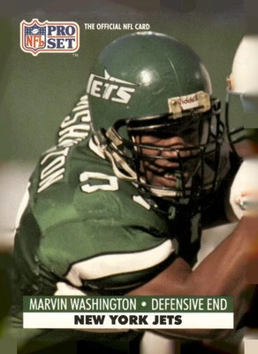 1991 Pro Set #612 Marvin Washington New York Jets Football Card - Image 1 of 2