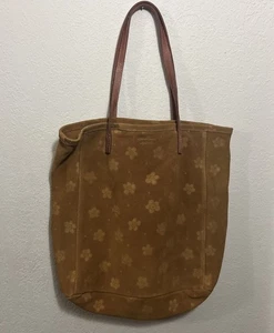 Bolso de Mano Gudrun Sjödén Marrón 100% Cuero Läd Estampado Floral India Marrón - Imagen 1 de 11