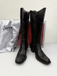 Siren by Mark Nason Rose Design dunkelbraune Leder Cowboystiefel mit Absatz Größe 8US - Bild 1 von 8