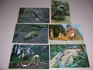 1950s DINOSAUR STATUES at PREHISTORIC GARDENS, PORT ORFORD, OR. VTG POSTCARD LOT - Picture 1 of 1