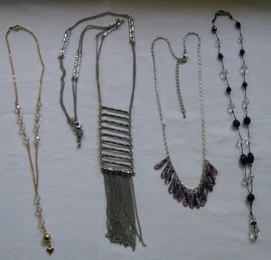 VINTAGE-JETZT*4 FAB Halsketten*SILBERLEITER*lila Dolche*Y Halsketten - Bild 1 von 7