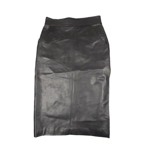 Marlene Birger Skirt Womens 10 Black Pencil leather formal zip casual size 10 AA - Picture 1 of 8