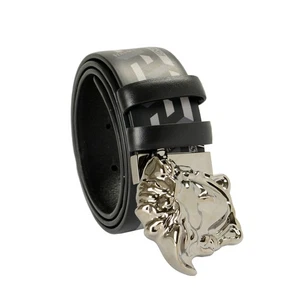 Cinturón Versace Reversible 100% Cuero Plata Cabeza de Medusa Decorado US 30 IT 75 - Imagen 1 de 6