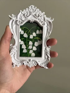 Giglio della Valle, dipinto originale in miniatura, piccolo, mini, incorniciato - Foto 1 di 7