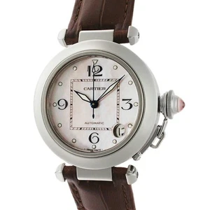 Cartier Pasha C 2003 Christmas Limited Watch SS Pink Shell Dial Used From Japan - Picture 1 of 6