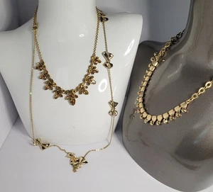 Collar J Crew Grupo de 3 arcos pedrería tonos marrón/dorados cálidos - Imagen 1 de 8