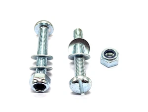 M6 x 40 mm Pan FLACHSCHRAUBEN NYLOCK Muttern & Unterlegscheiben SETS 2er Pack 4 6 10 oder 15 - Bild 1 von 3