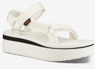TEVA FLATFORM UNIVERSAL MESH PRINT BRIGHT WHITE WOMEN'S SANDALS SIZE US 11 NEW - Image 1 of 4